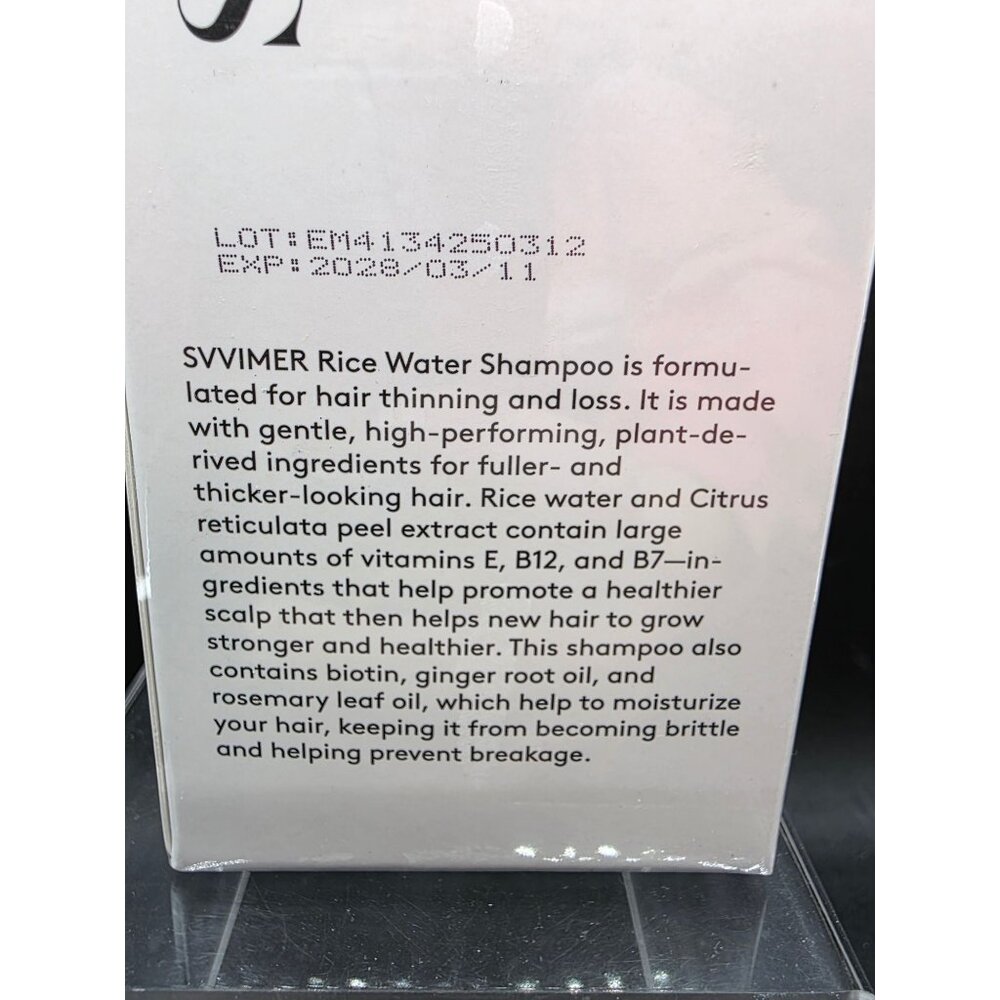 Svvimer Rice Water Shampoo Biotin Infused Citrus Reticulata 10 Fl Oz - Picture 6 of 9